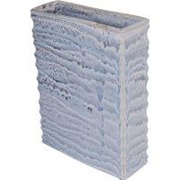 Libra Interiors Sereno Rectangle Vase in Blue Reactive Glaze