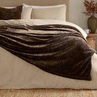 Yard Heavy Chenille Velvet Throw in Chocolate | Size: 150 cm x 200 cm