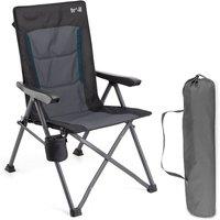 Trail Outdoor Leisure Trail Cardinal Reclining Camping Chair Folding Outdoor with Cup Holder in Dark Grey