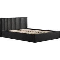 Lemon Pavilion Furniture Berlin Ottoman King Size Bed Frame- Velvet - Flat Pack in Black