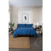 The Lyndon Company Soft & Textured 100% Washed Cotton Duvet Cover Set, Soft & Breathable Bedding in Blue | Size: Single
