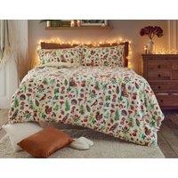 Deyongs Autumn Animals Fleece Duvet Cover Set with Sherpa Reverse - Cosy Woodland Printed Bedding | 1846 | Size: Single