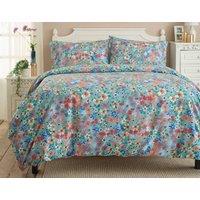 Deyongs Floral Mosaic Soft Cotton Duvet Set in Printed Design | Size: Super King