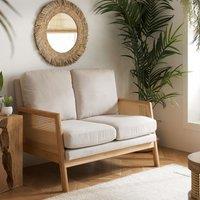 Birlea 2 Seater Sofa Settee Rattan White Fabric Ivy