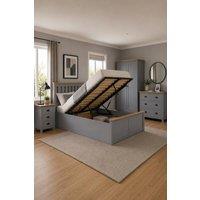 Birlea King Size Ottoman Bed Grey Aspen Wood Frame Storage 5FT Oak Solid