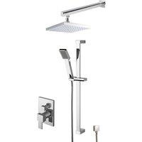 Balterley Ripple Concealed Square Manual Valve Shower Set Chrome in Silver