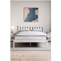 Home Discount Vida Designs Milan Single Double King Size Wooden Bed Low Foot Bedroom Furniture in White