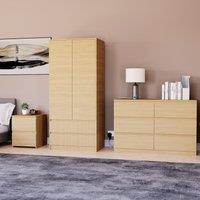 Home Discount Vida Designs Denver Bedroom Set (2 Dr Bedside, 6 Dr Chest, Wardrobe) in Brown