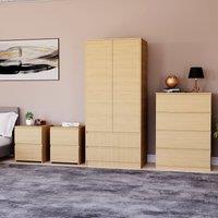 Home Discount Vida Designs Denver 4Pc Bedroom Set(2 Bedside, 4 Drawer Chest, Wardrobe) in Brown