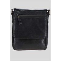 Ashwood Leather Sleek Real Leather Messenger Bag with Multiple Pockets in Black