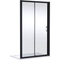 Balterley Ellenhall 8mm Glass Sliding Reversible Sliding Shower Door, 1400mm in Black