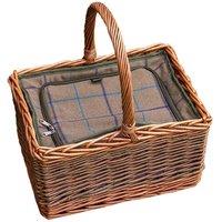 Red Hamper Wicker Deluxe Butchers Picnic Basket with Fitted Cooler in Brown