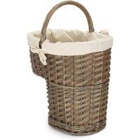 Red Hamper Wicker Antique Wash Finished Stair Basket in Grey