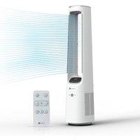 PureMate 40 Bladeless Tower Fan with Energy-Saving 45W DC Motor in White