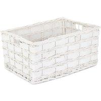 Red Hamper Wicker Unlined White Scandi Storage Basket | Size: XL