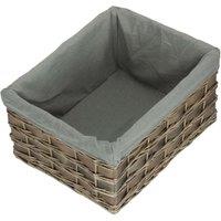 Red Hamper Grey Scandi Storage Basket With Grey Lining | Size: Large