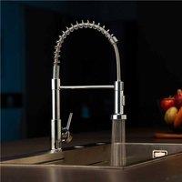 Dayone Sleek Kitchen Mixer Tap with Pull Down Sprayer Chrome in Silver