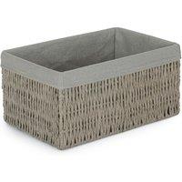 Red Hamper Grey Paper Rope Storage Basket with Grey Cotton Lining | Size: XL