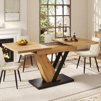 BTM Extendable Dining Table 120 - 160 cm, Wood Grain Finish in Brown