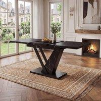 BTM Extendable Dining Table 120 - 160 cm, Wood Grain Finish in Black