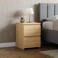 HD Designs Denver 2 Drawer Bedside Chest Of Drawers Bedroom Furniture in Brown