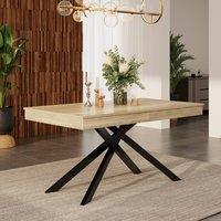 Merax 140 To 180 cm Rectangular Extendable Dining Table with Metal Legs in Light Oak