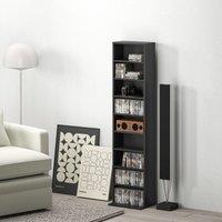 HOMCOM 260 CD Storage Unit 120 DVD Storage Tower with 9 Compartments in Black
