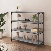 Berkfield Home Charming Book Cabinet Grey Sonoma 100x33x100 cm Engineered Wood a | Size: 100 x 33 x 100 cm