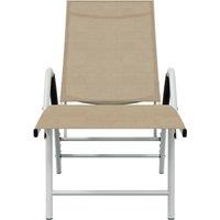 Berkfield Home Sun Lounger Textilene & Aluminium Cream in Beige