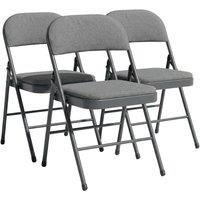 SPETLEK 3 METAL FOLDING CHAIR GREY FABRIC