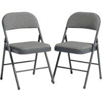 SPETLEK 2 METAL FOLDING CHAIR GREY FABRIC