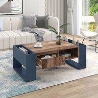 STILVORA Coffee Table with Drawer & Double-Sided Storage in Brown