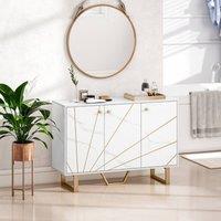 STILVORA Sideboard Storage Cabinet with Adjustable Shelves White