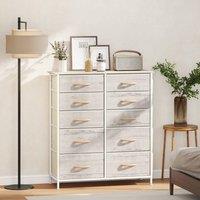 STILVORA Chest of 10 Fabric Drawers with Storage Pockets in Natural
