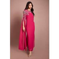 Coast Women's Embellished Cape Maxi Dress in Berry | Size: 10