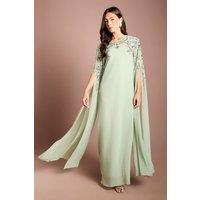 Coast Women's Embellished Cape Maxi Dress in Sage | Size: 12