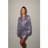 Shnoo Women's Blazer Mini-Dress in Lilac | Size: 8