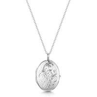 LOVELOX Lockets Women's Little Oval Scroll Locket in Silver