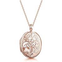 LOVELOX Lockets Women's Large Oval Scroll Locket in Rose Gold