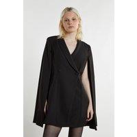 Shnoo Women's Blazer-Cape Mini-Dress in Black | Size: 10
