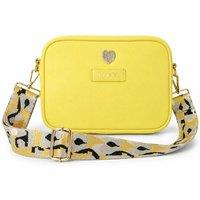Love EMVY Women's Genuine Leather Mini Signature Heart Crossbody Bag With 2 Straps in Yellow | Size: Small