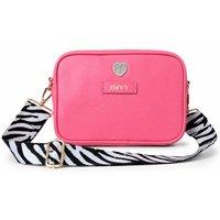 Love EMVY Women's Genuine Leather Mini Signature Heart Crossbody Bag With 2 Straps in Bright Pink | Size: Small
