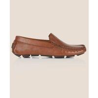 Silver Street London Men's Falmouth Leather Slip-On Moccasin Loafers in Tan | Size: 10
