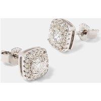 Cernucci Men's Moissanite 7mm Cluster Stud Earrings in Metallic Silver