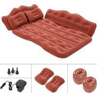 Living and Home SUV Back Seat Air Mattress for Camping & Travel w/ Pump in Brown