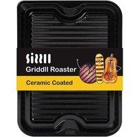 Wham SIZZLL Griddll Enamel 39cm Roasting Tin - BBQ, Hob & Oven Safe Pan in Black