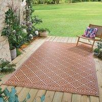 Gainsborough Polypropylene Aztec Outdoor Rug Weather Resistant in Terracotta | Size: 120 x 180 cm
