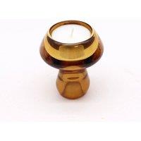 Serenityy Antique Amber Mushroom Flip Dinner Candle & Tealight Holder