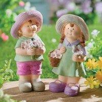 Coopers of Stortford Max & Marie Garden Ornaments Hand Painted Polyresin Figurines