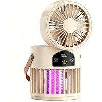 Quipulse 3-in-1 Digital Display Mosquito Killer Fan Night Light in Beige
